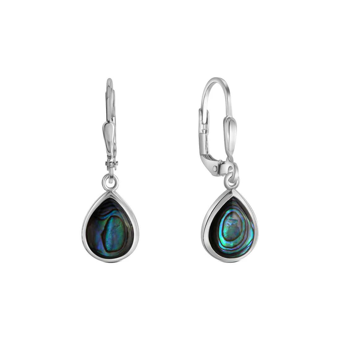 Ohrhänger – 925 Silber rhodiniert · Abalone (27 mm)