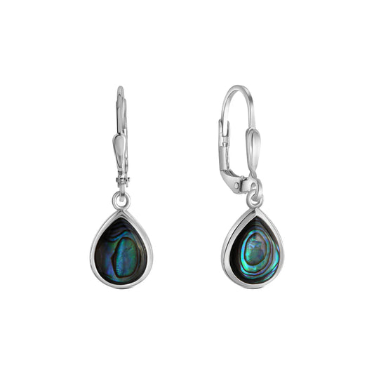 Ohrhänger – 925 Silber rhodiniert · Abalone (27 mm)