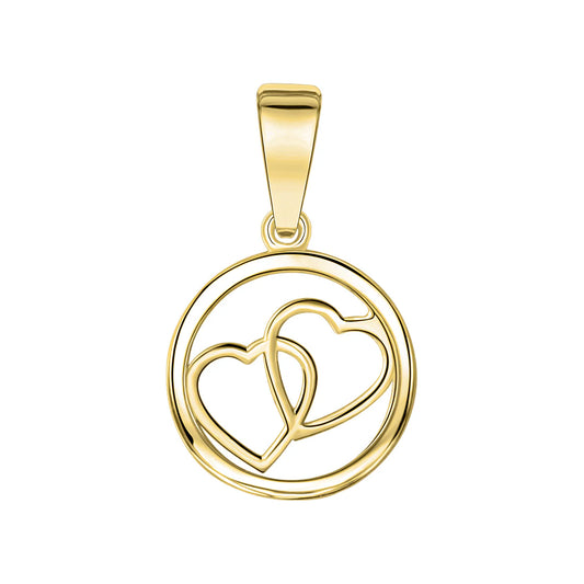 Doppelherz-Anhänger – 375 Gold (17 mm)