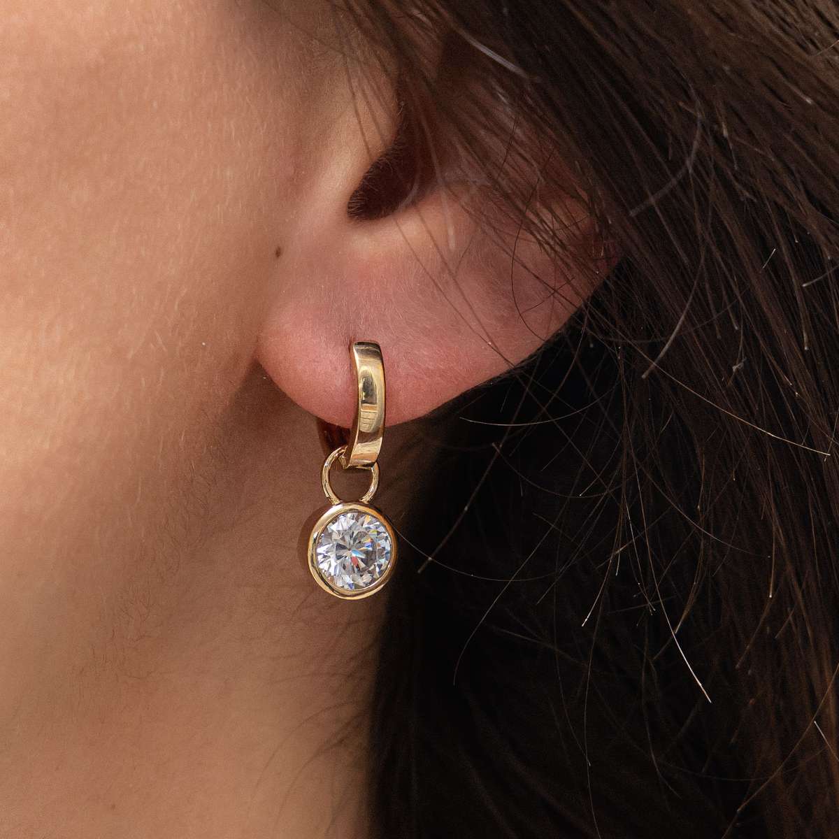 Ohrringe 925/- Sterling Silber vergoldet Zirkonia