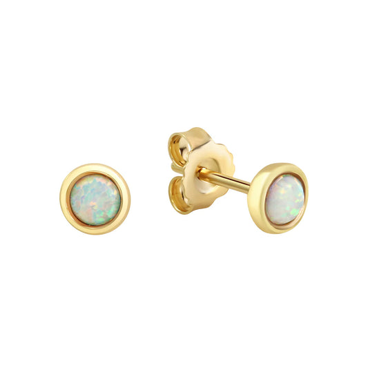 Opal-Ohrstecker (5,5 mm) – 925 Silber vergoldet