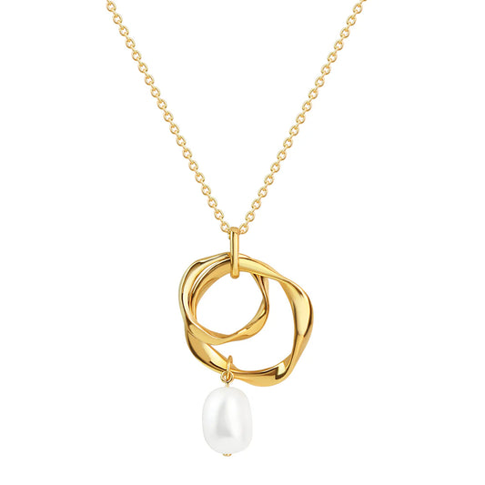 Perlen-Kette – 925 Silber vergoldet (42+3 cm)