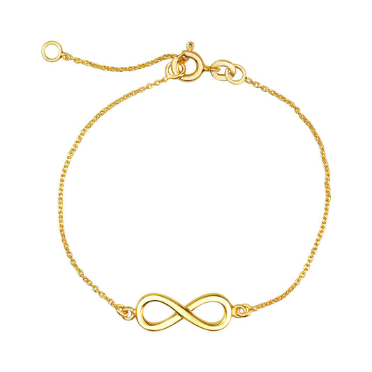 Infinity-Armband – 925 Silber vergoldet (16+3 cm)