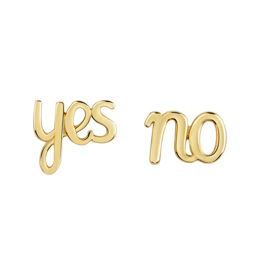 Ohrstecker „No/Yes“ – 375 Gold