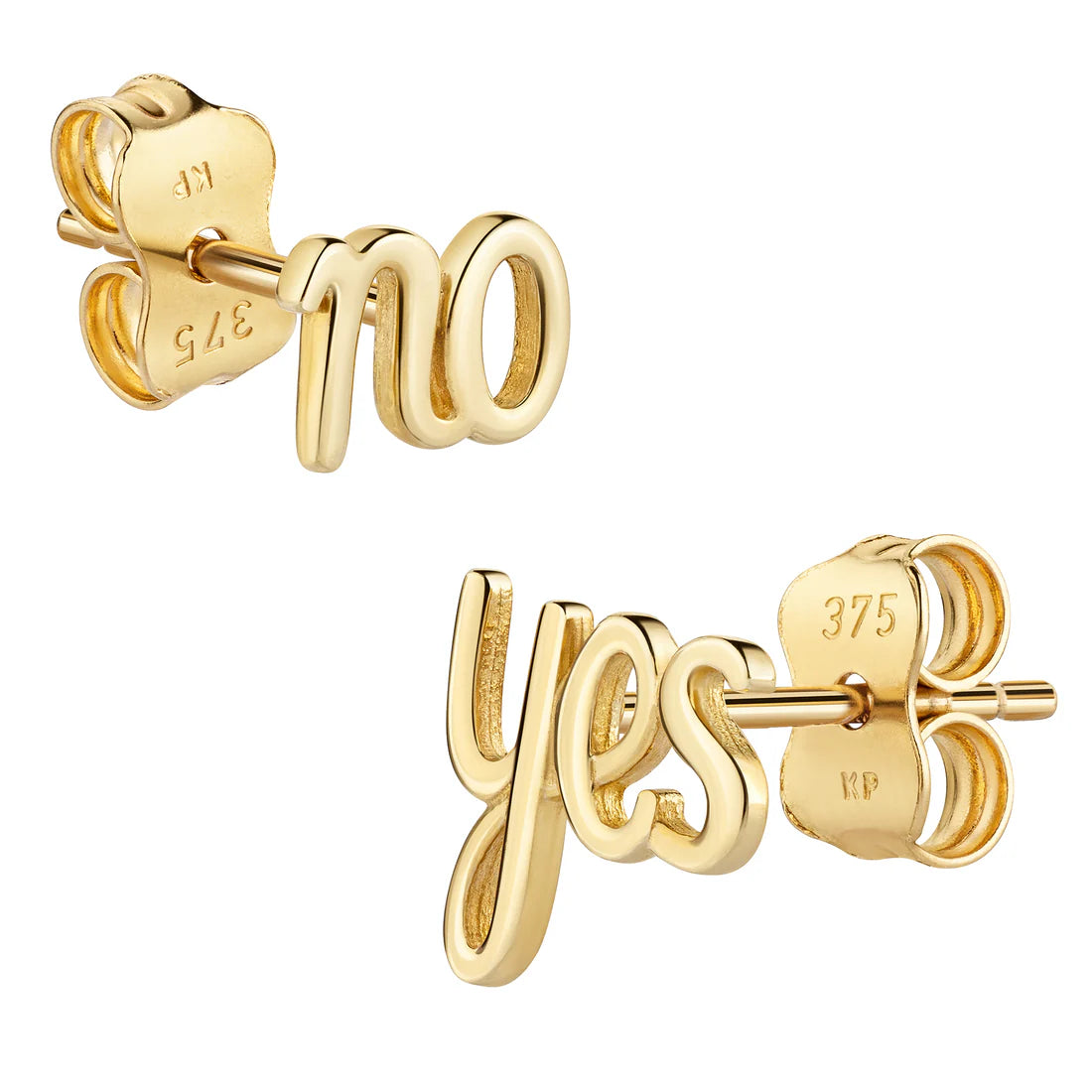 Ohrstecker „No/Yes“ – 375 Gold
