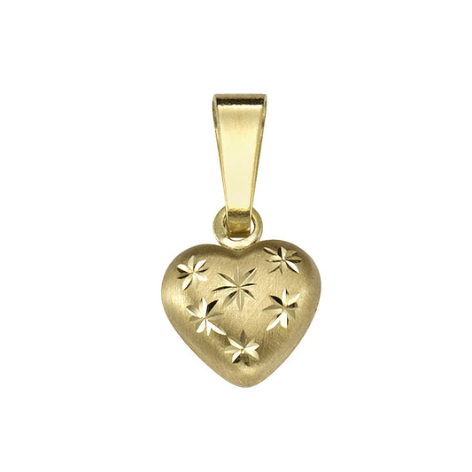 Herz-Anhänger – 333 Gold diamantiert (14 mm)