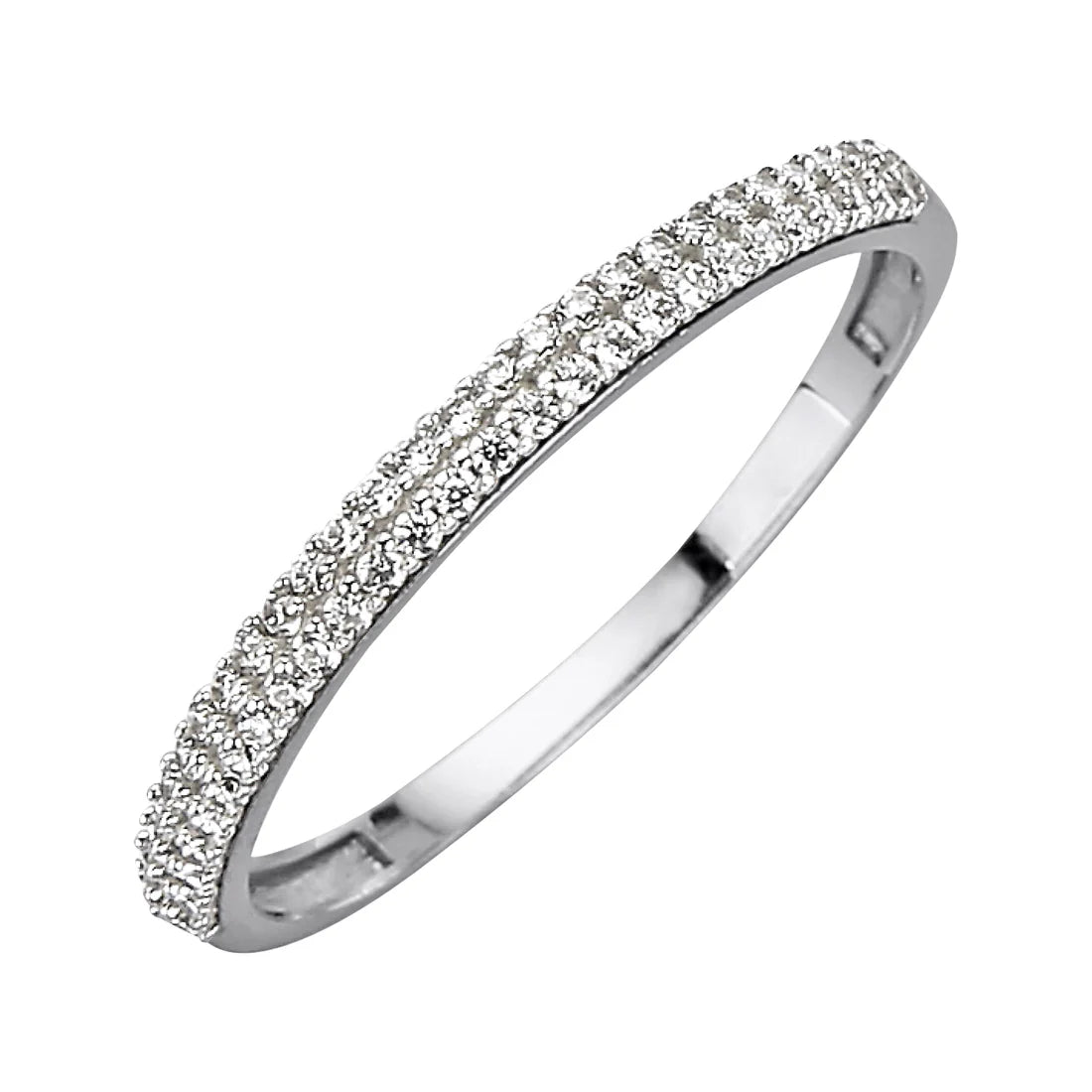 Zirkonia-Ring – 375 Weißgold rhodiniert · 21× Zirkonia (2,2 mm)