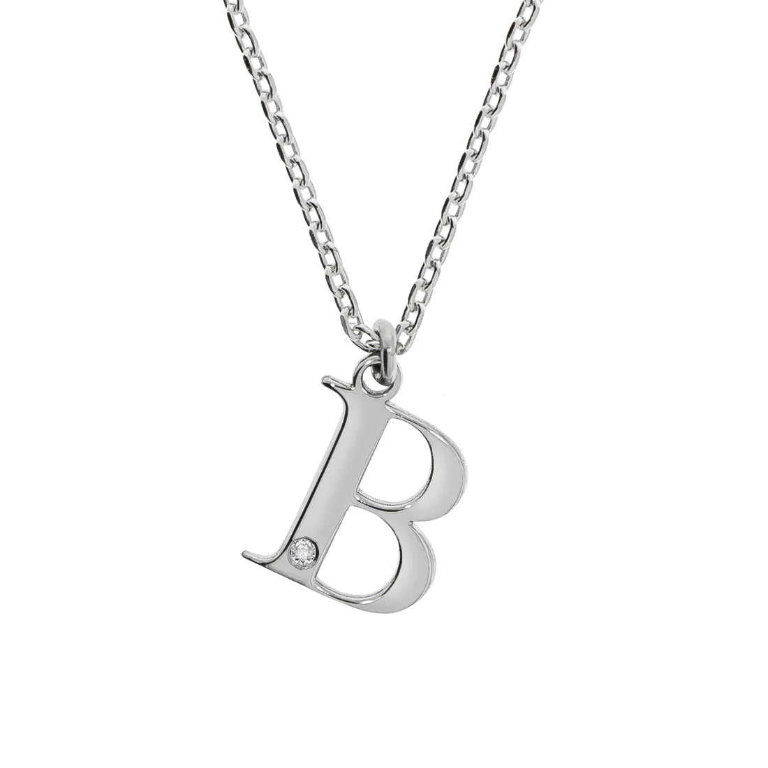 Personalisierte Buchstabenkette mit Diamant – 925 Silber