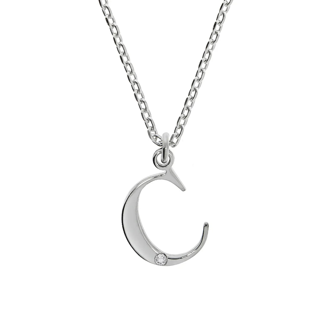 Personalisierte Buchstabenkette mit Diamant – 925 Silber