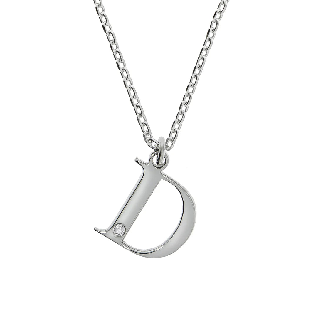 Personalisierte Buchstabenkette mit Diamant – 925 Silber