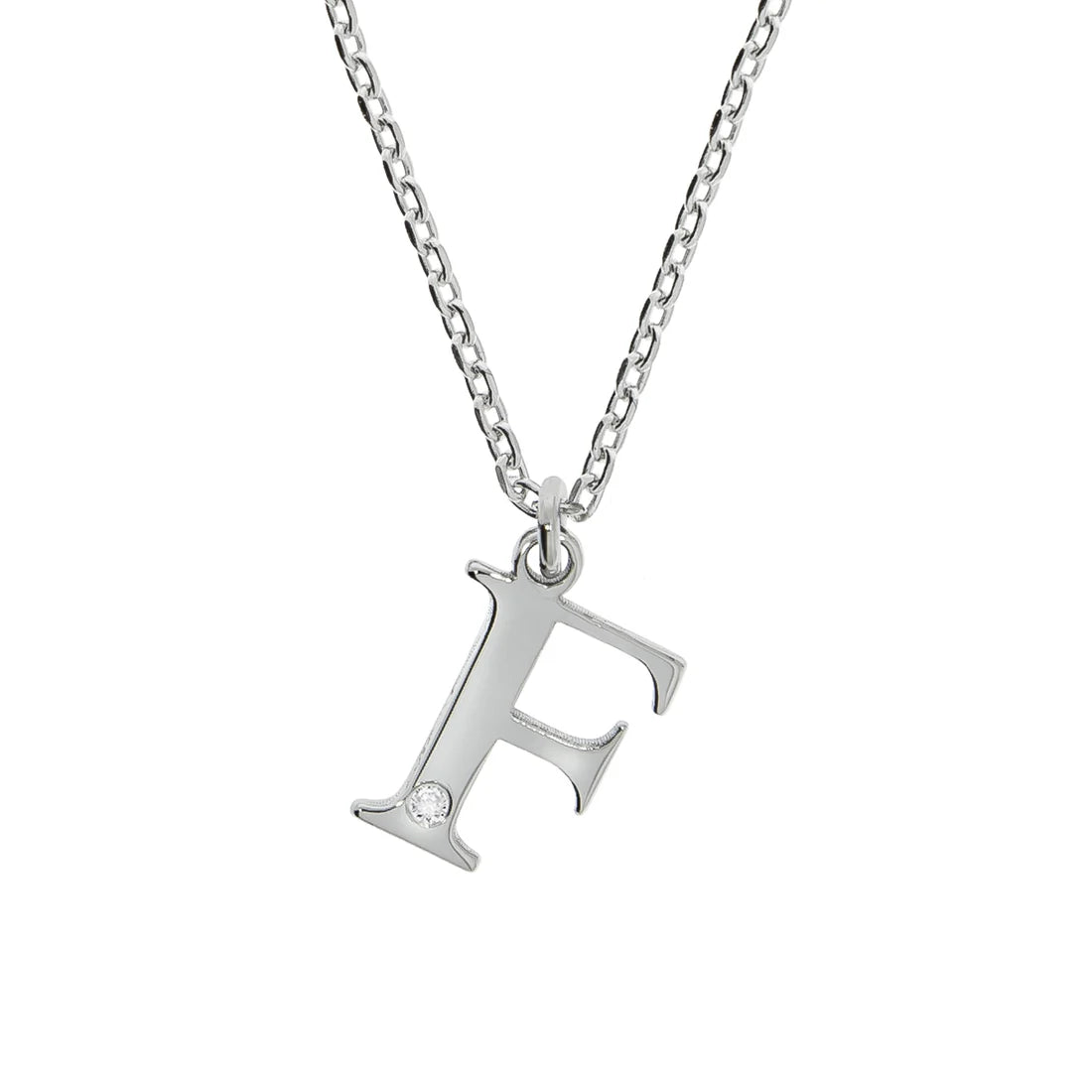 Personalisierte Buchstabenkette mit Diamant – 925 Silber