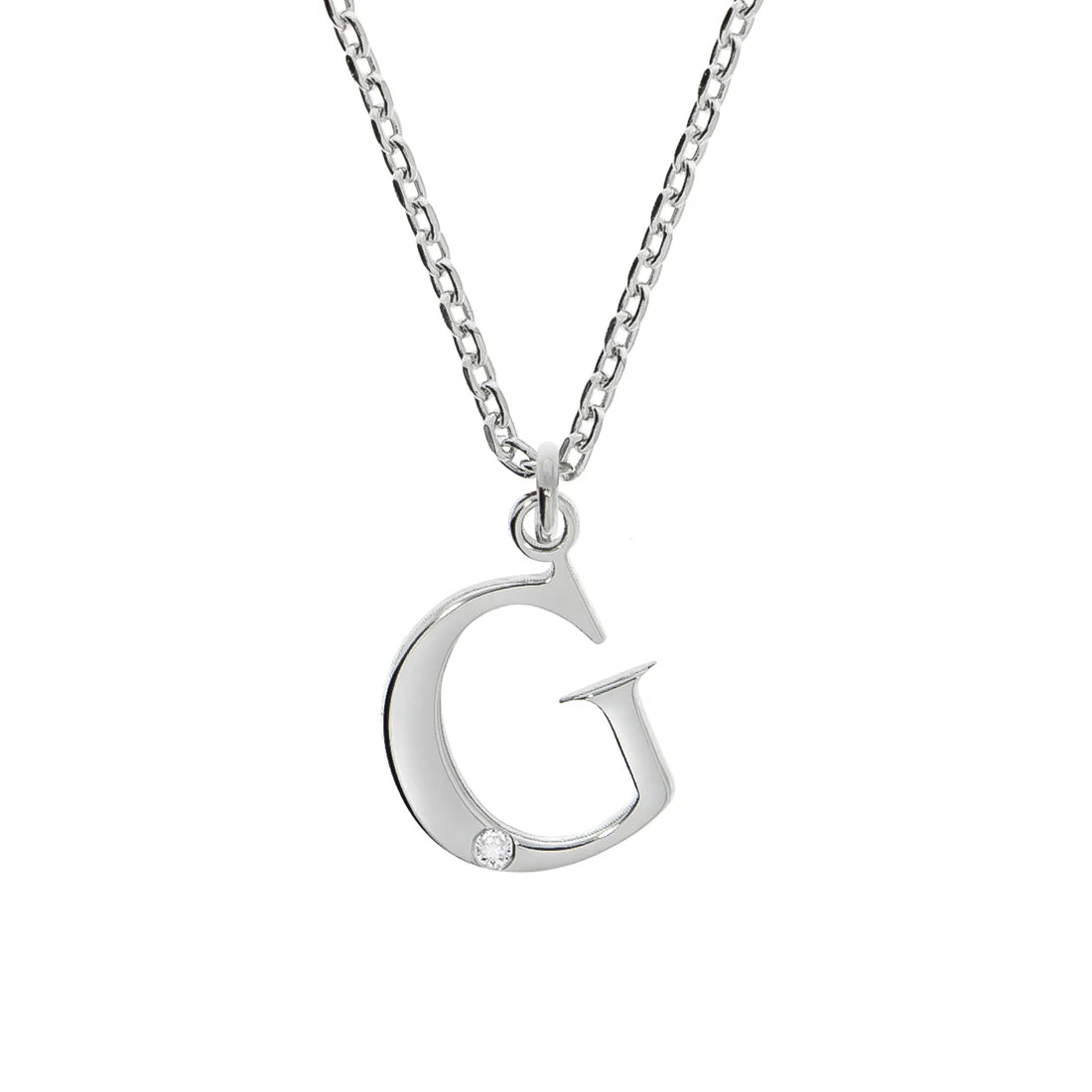 Personalisierte Buchstabenkette mit Diamant – 925 Silber