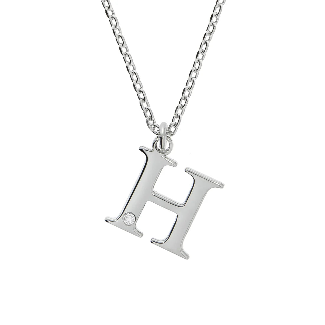 Personalisierte Buchstabenkette mit Diamant – 925 Silber