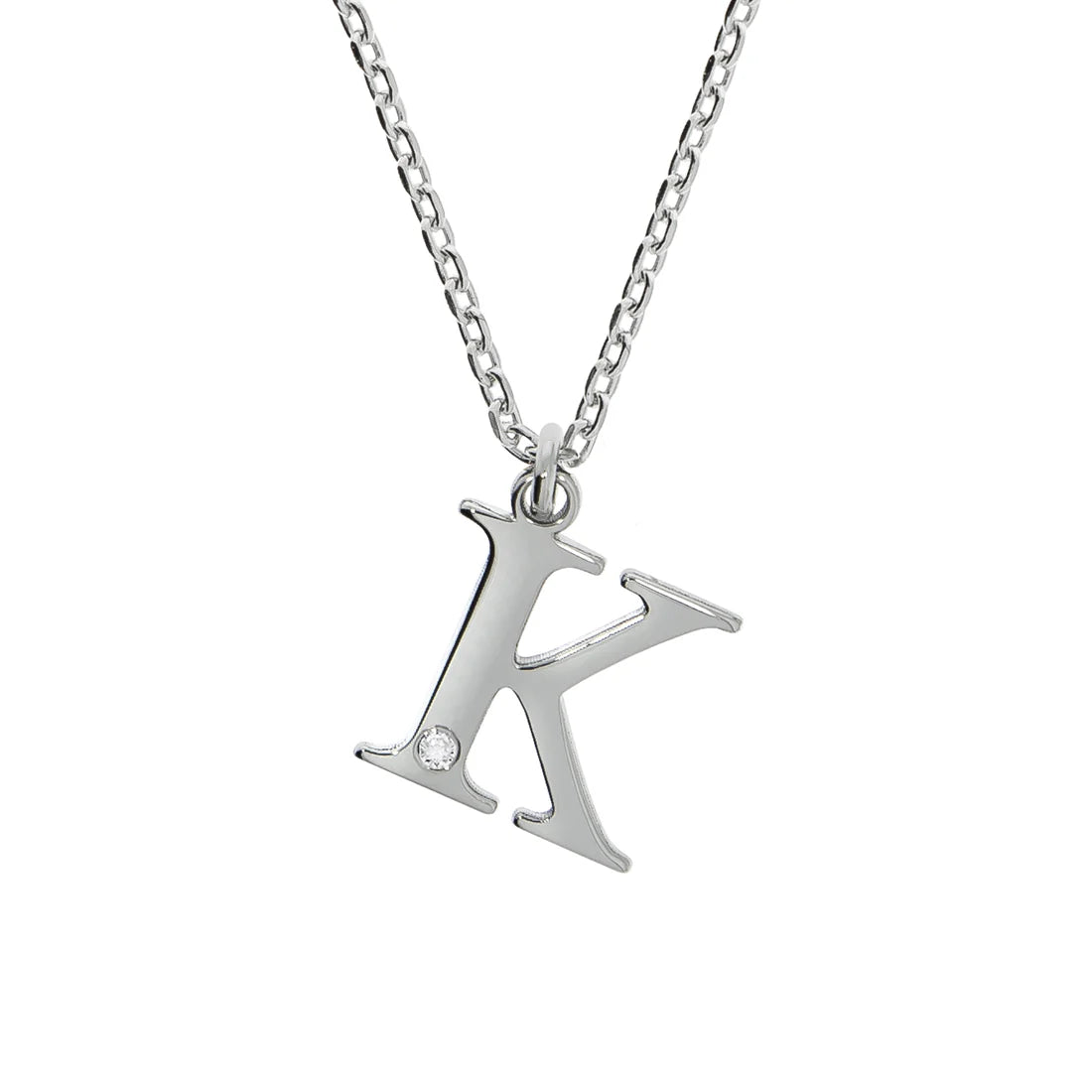 Personalisierte Buchstabenkette mit Diamant – 925 Silber