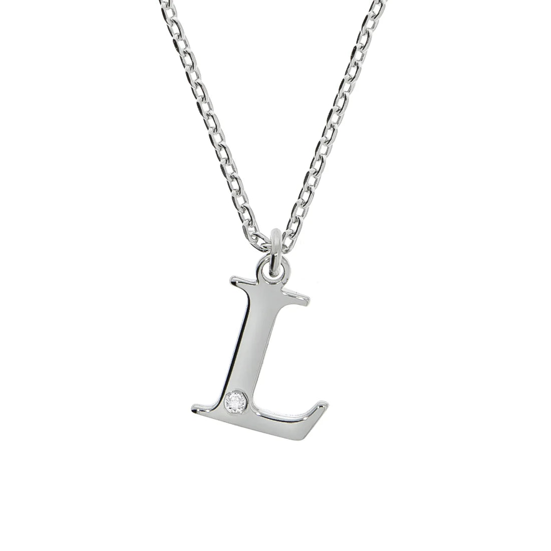 Personalisierte Buchstabenkette mit Diamant – 925 Silber