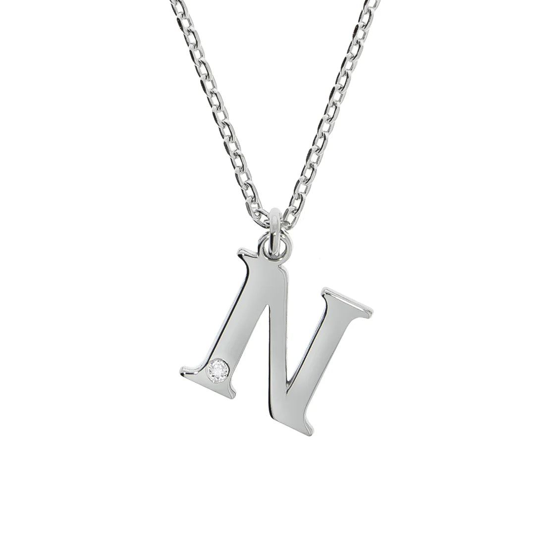 Personalisierte Buchstabenkette mit Diamant – 925 Silber