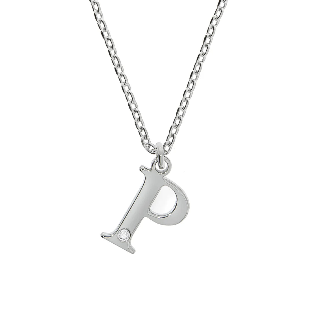 Personalisierte Buchstabenkette mit Diamant – 925 Silber
