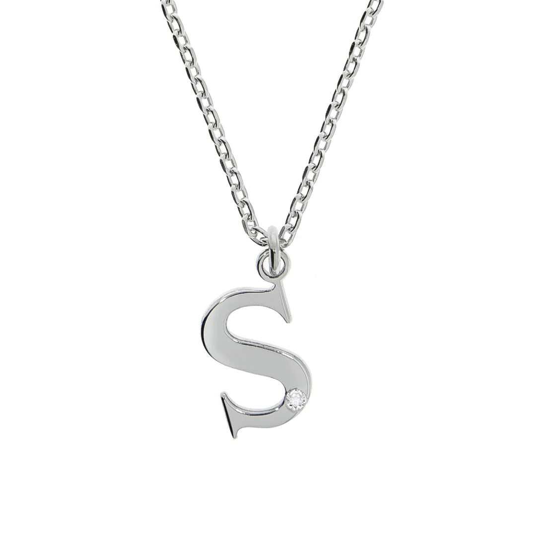 Personalisierte Buchstabenkette mit Diamant – 925 Silber