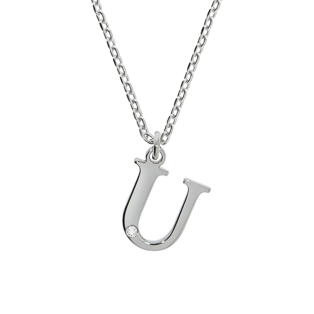 Personalisierte Buchstabenkette mit Diamant – 925 Silber
