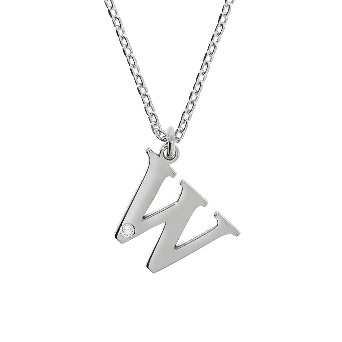 Personalisierte Buchstabenkette mit Diamant – 925 Silber