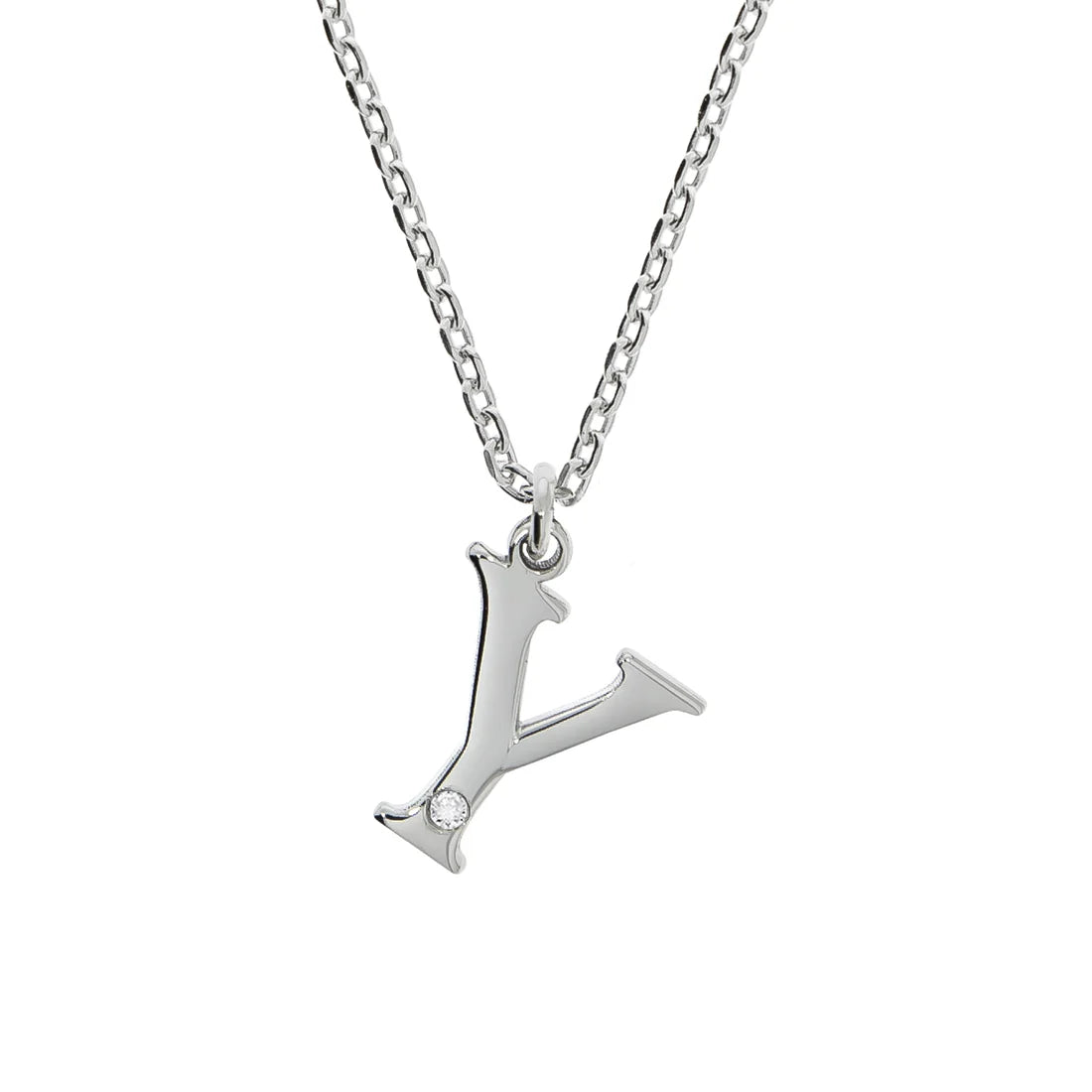 Personalisierte Buchstabenkette mit Diamant – 925 Silber