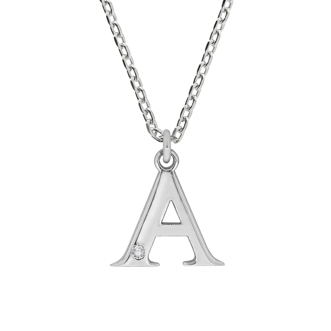 Personalisierte Buchstabenkette mit Diamant – 925 Silber