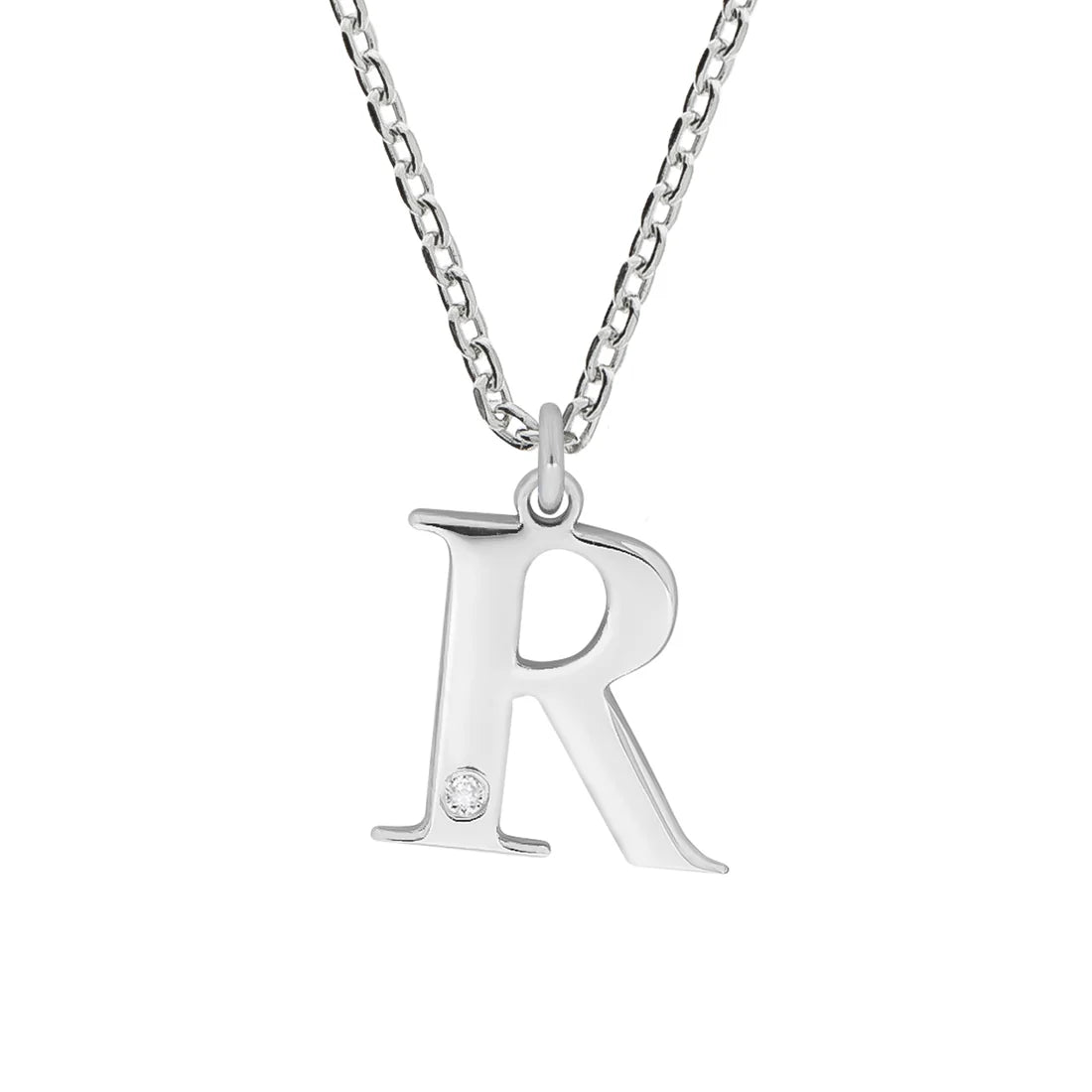 Personalisierte Buchstabenkette mit Diamant – 925 Silber