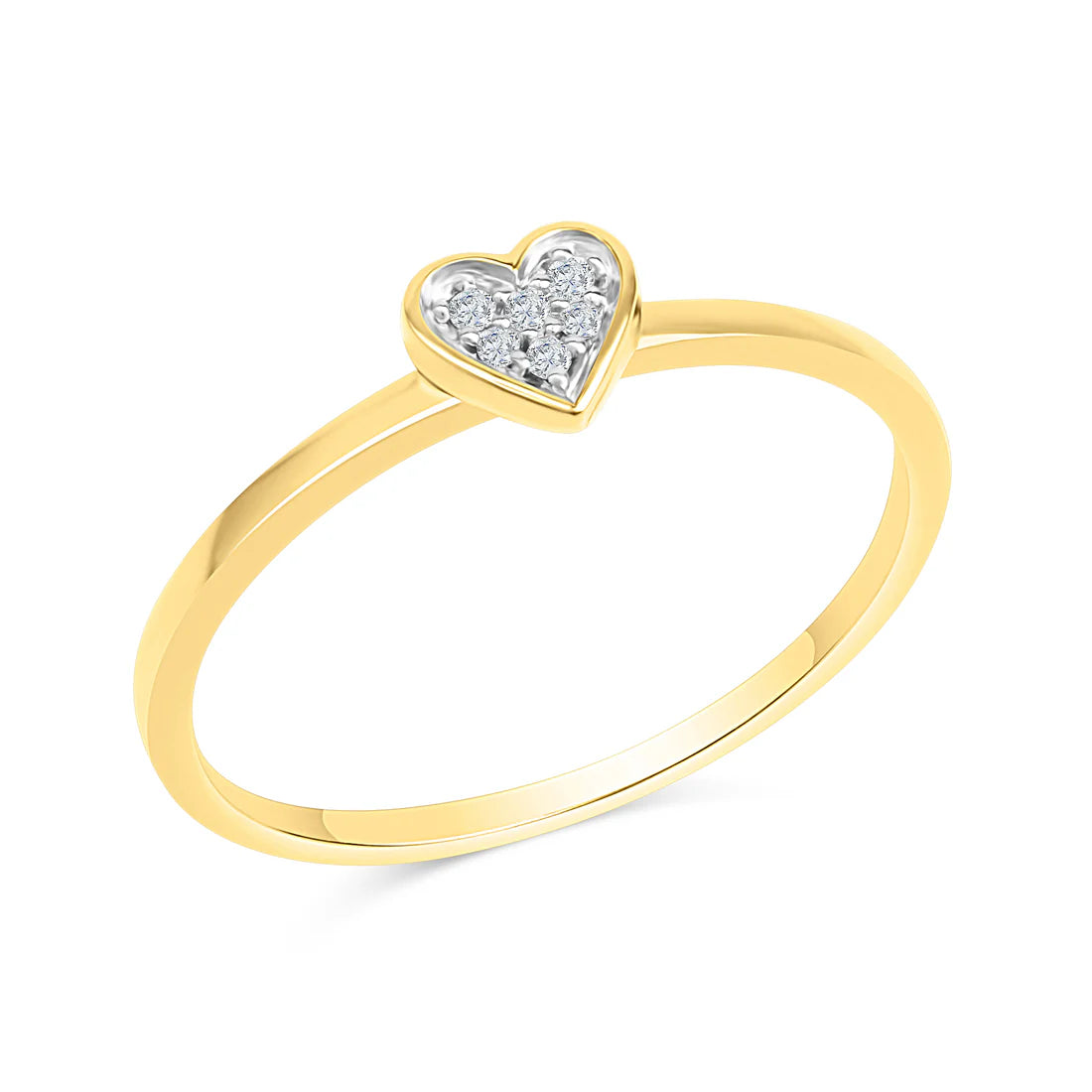 Brillant-Ring – 585 Gold teilrhodiniert (0,025 ct)