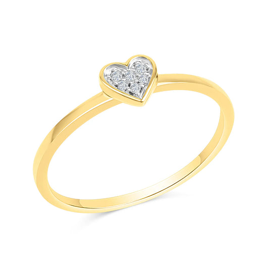 Brillant-Ring – 585 Gold teilrhodiniert (0,025 ct)