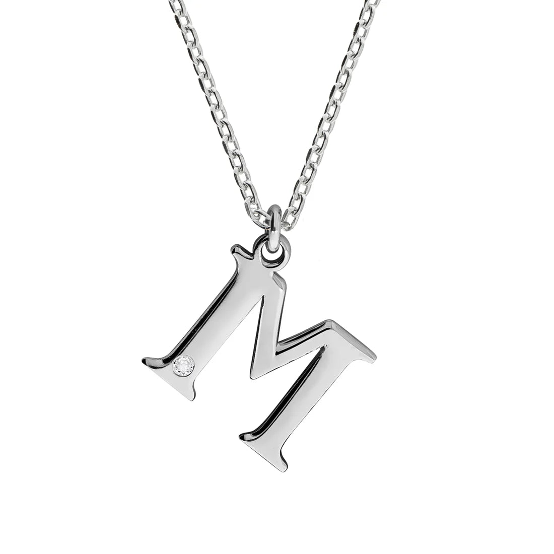 Personalisierte Buchstabenkette mit Diamant – 925 Silber