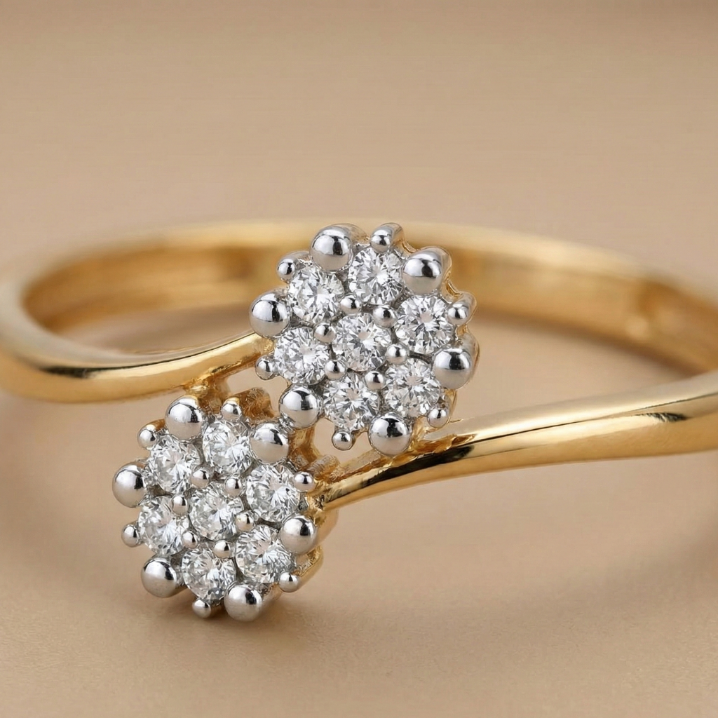 Ring 375/- Gold rhodiniert Zirkonia