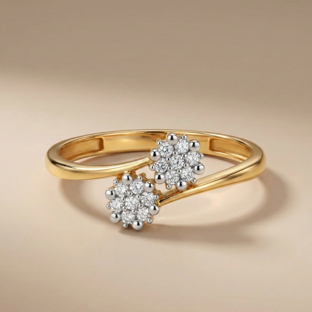 Ring 375/- Gold rhodiniert Zirkonia