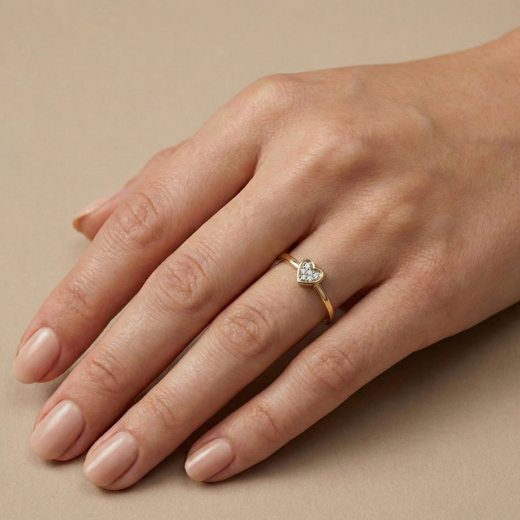 Ring 585/- Gold rhodiniert Brillant 0,025ct.