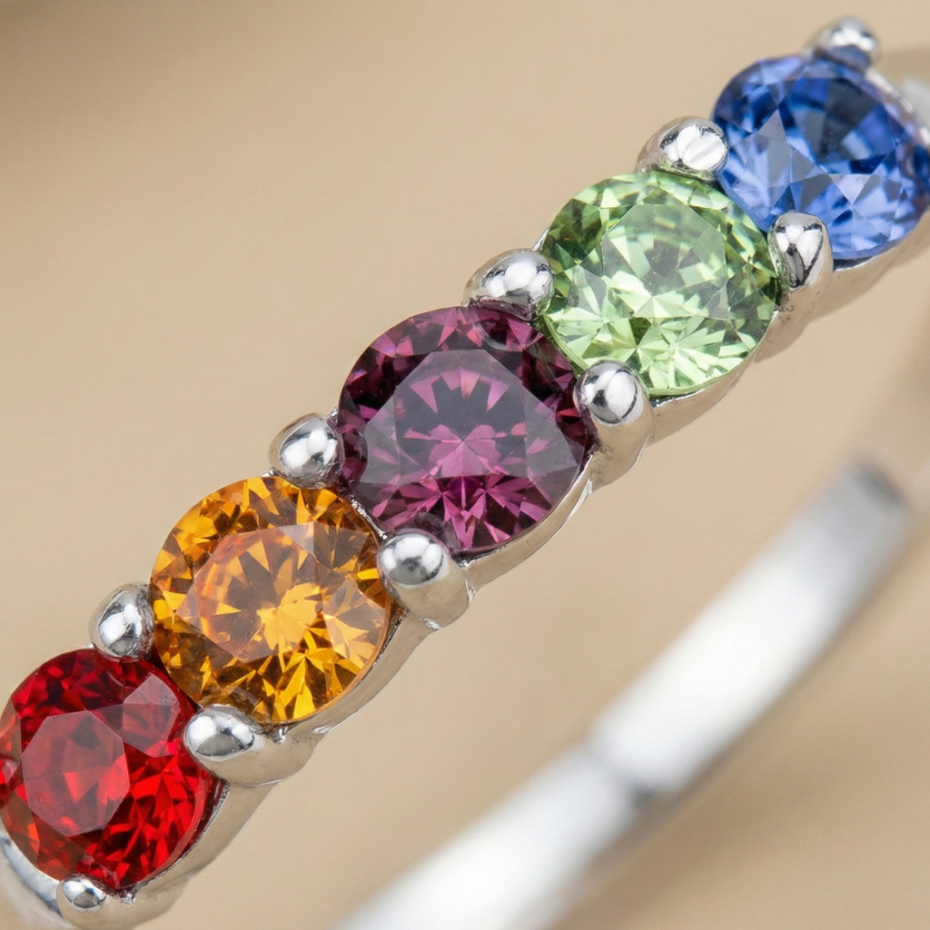 Ring 925/- Sterling Silber rhodiniert Kristall