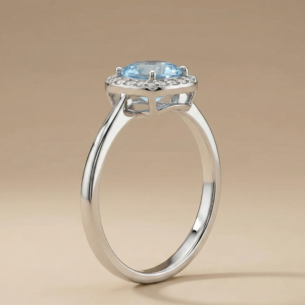 Ring 375/- Weißgold Topas