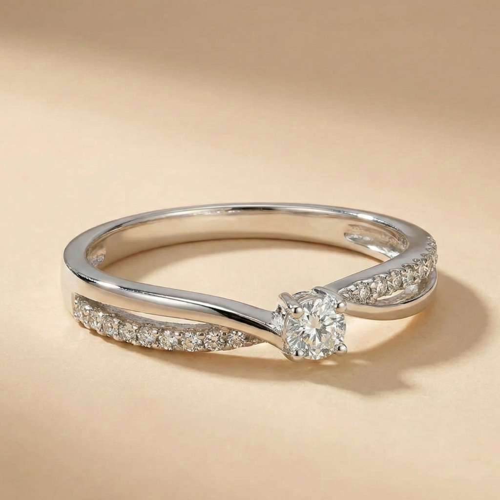 Ring 585/- Weißgold Brillant 0,25ct.