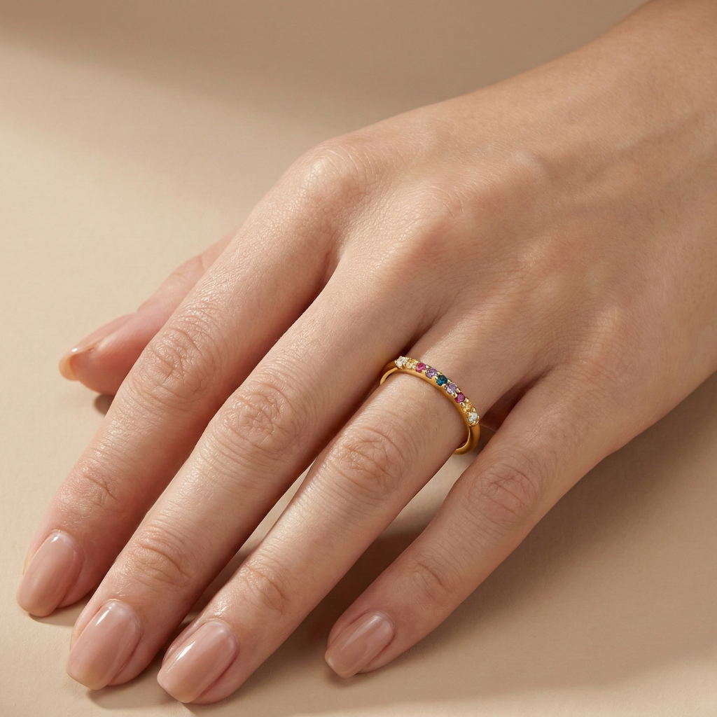 Ring 925/- Sterling Silber vergoldet Zirkonia