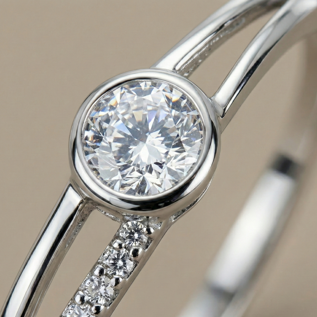 Ring 375/- Weißgold rhodiniert Zirkonia