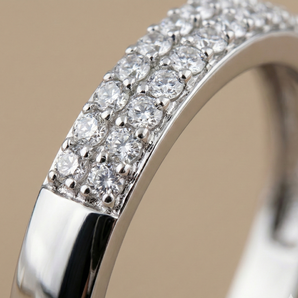 Zirkonia-Ring – 375 Weißgold rhodiniert · 21× Zirkonia (2,2 mm)