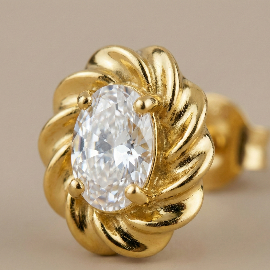 Ohrstecker 925/- Sterling Silber vergoldet Zirkonia