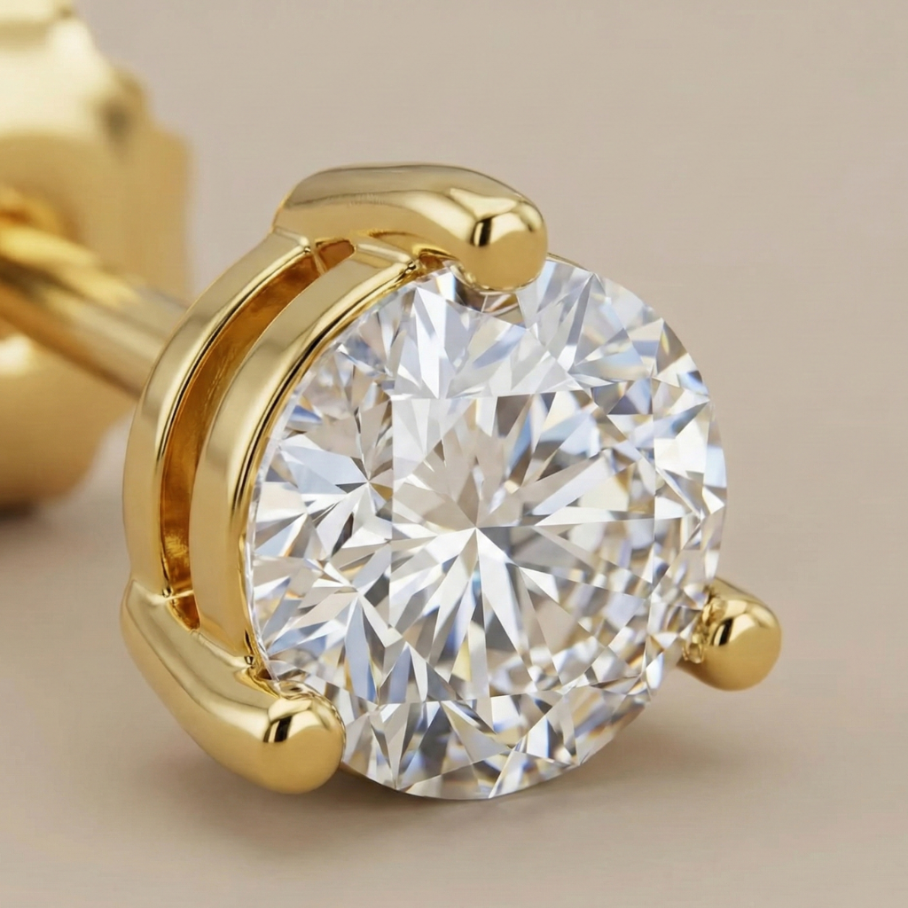 Ohrstecker – 333 Gold · Zirkonia (4,5 mm)