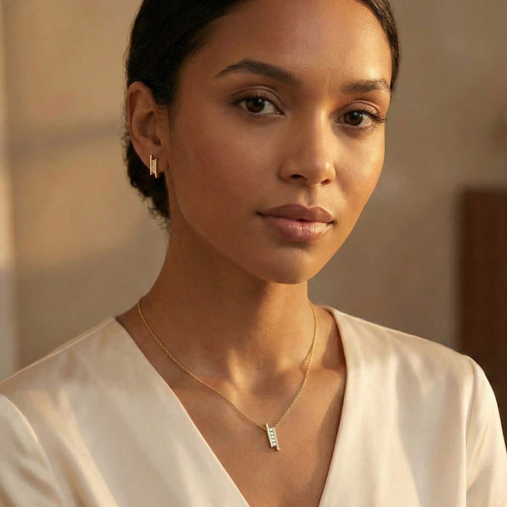 Set Anhänger/Kette und Ohrstecker 925/- Sterling Silber vergoldet Zirkonia