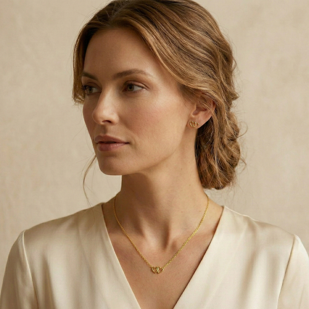 Set Anhänger/Kette und Ohrstecker 925/- Sterling Silber vergoldet