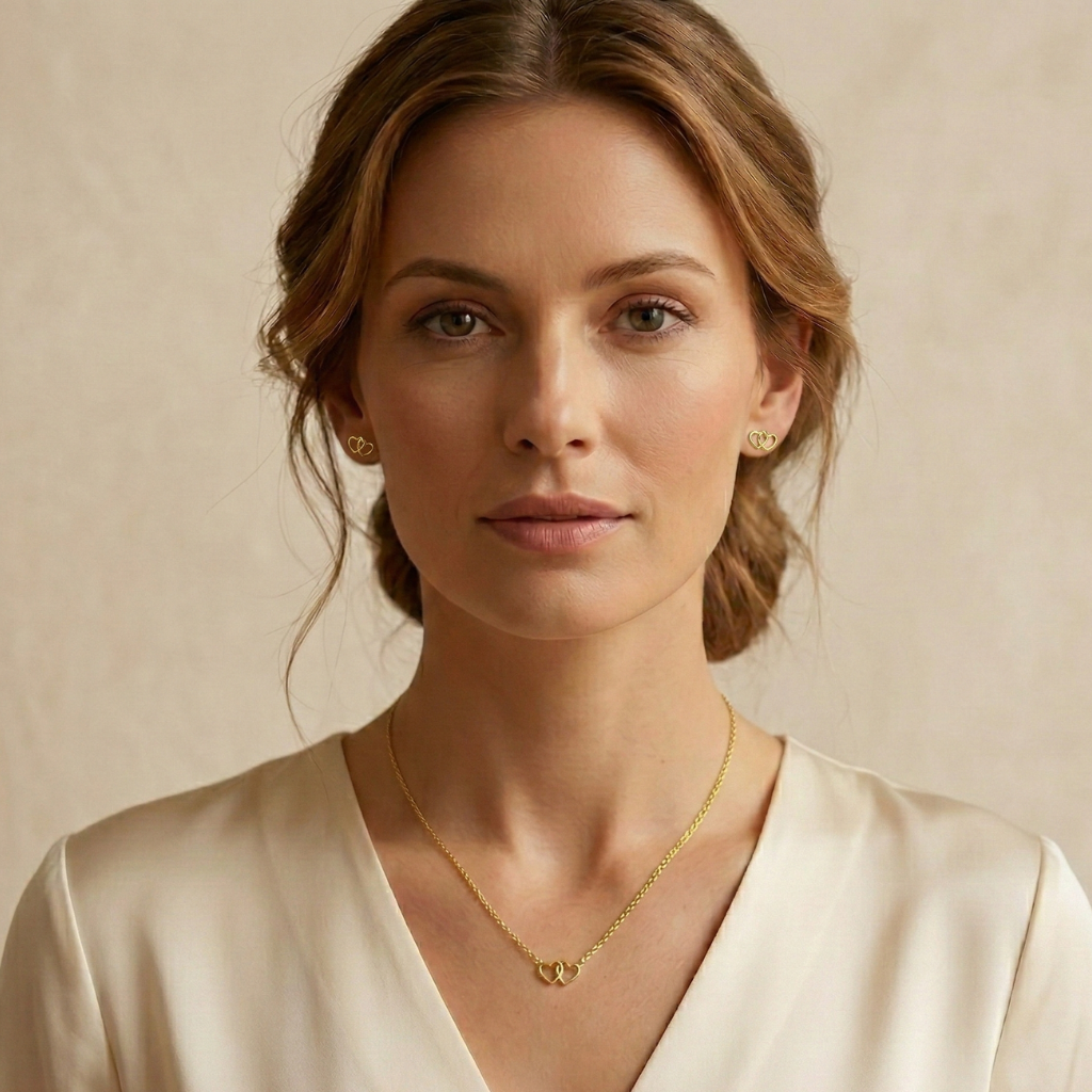 Set Anhänger/Kette und Ohrstecker 925/- Sterling Silber vergoldet