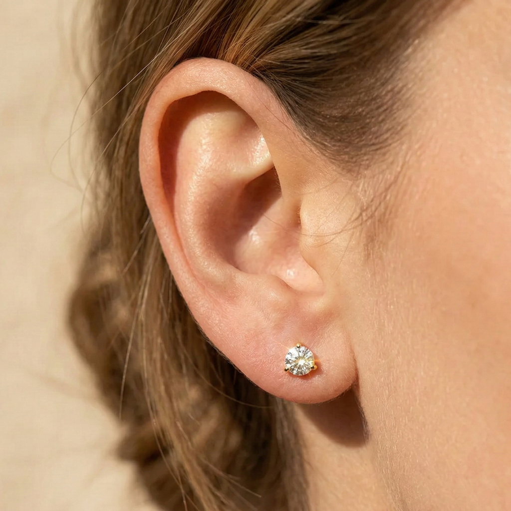 Ohrstecker – 333 Gold · Zirkonia (4,5 mm)