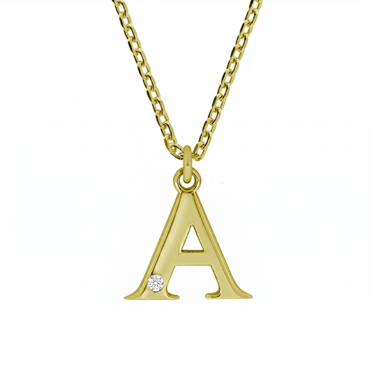 Personalisierte Buchstabenkette mit Diamant – 925 Silber