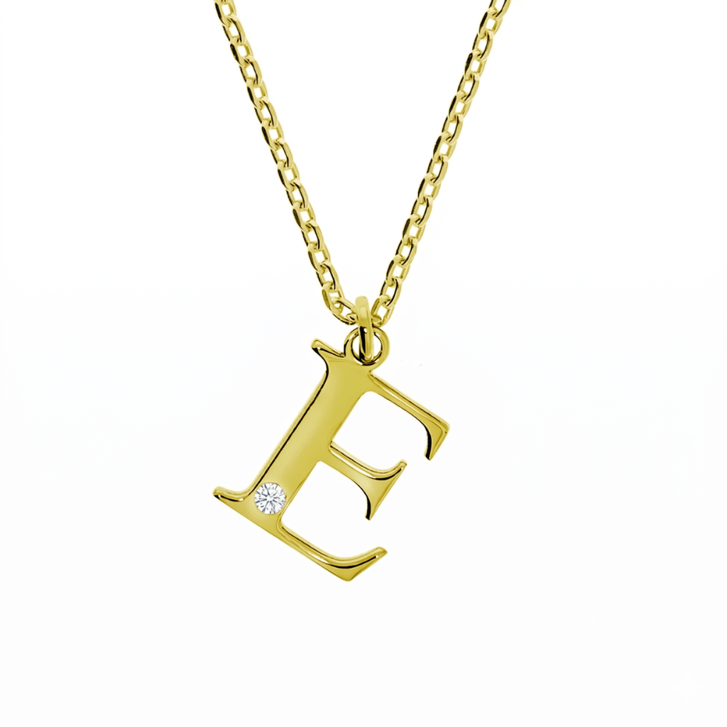 Personalisierte Buchstabenkette mit Diamant – 925 Silber