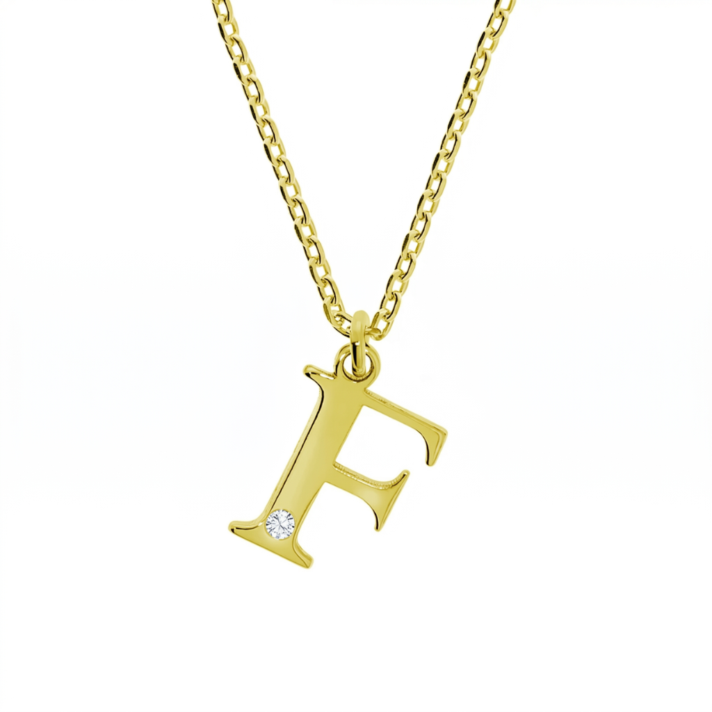 Personalisierte Buchstabenkette mit Diamant – 925 Silber