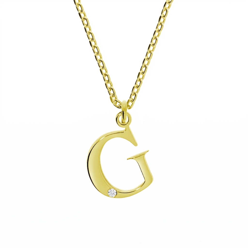 Personalisierte Buchstabenkette mit Diamant – 925 Silber