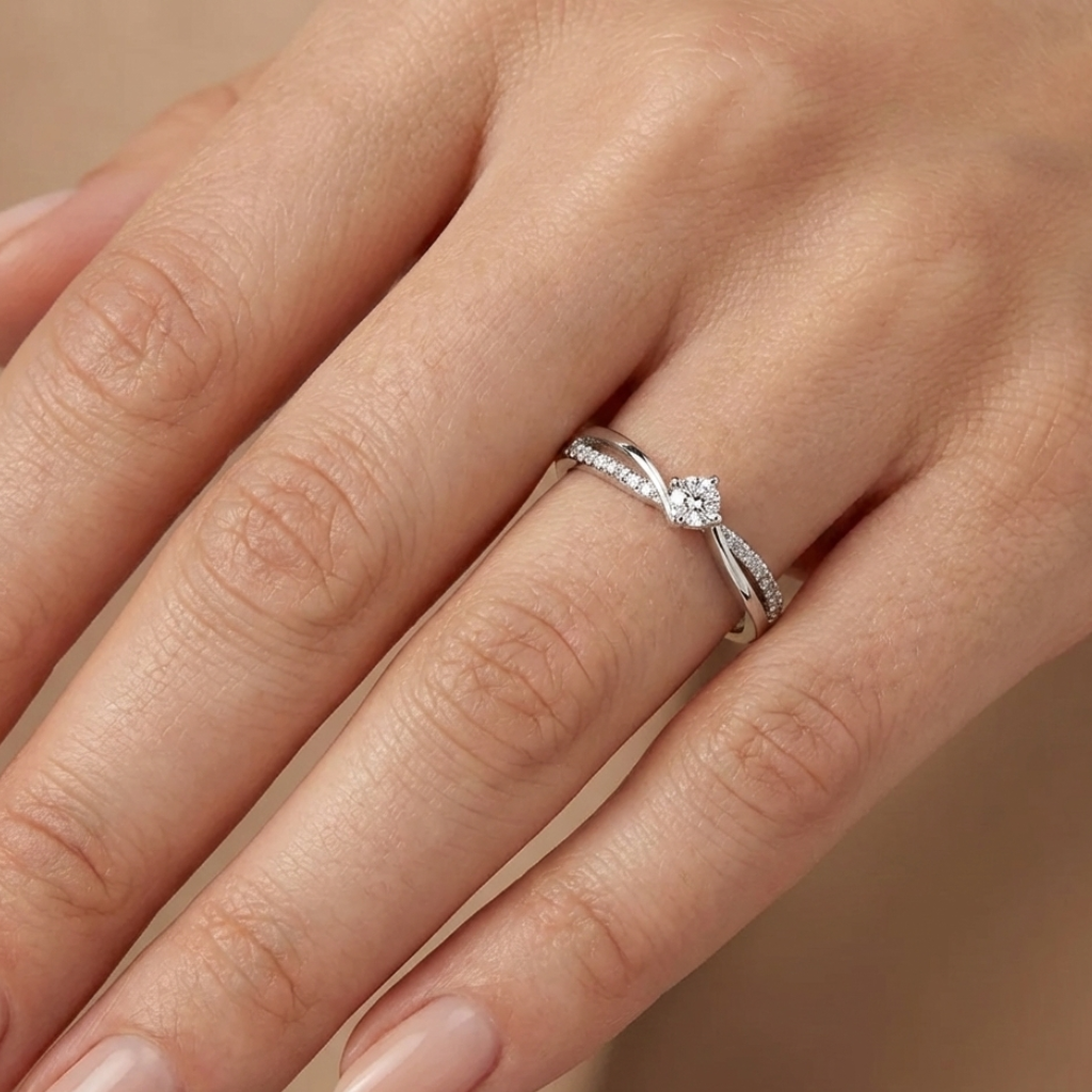 Ring 585/- Weißgold Brillant 0,25ct.